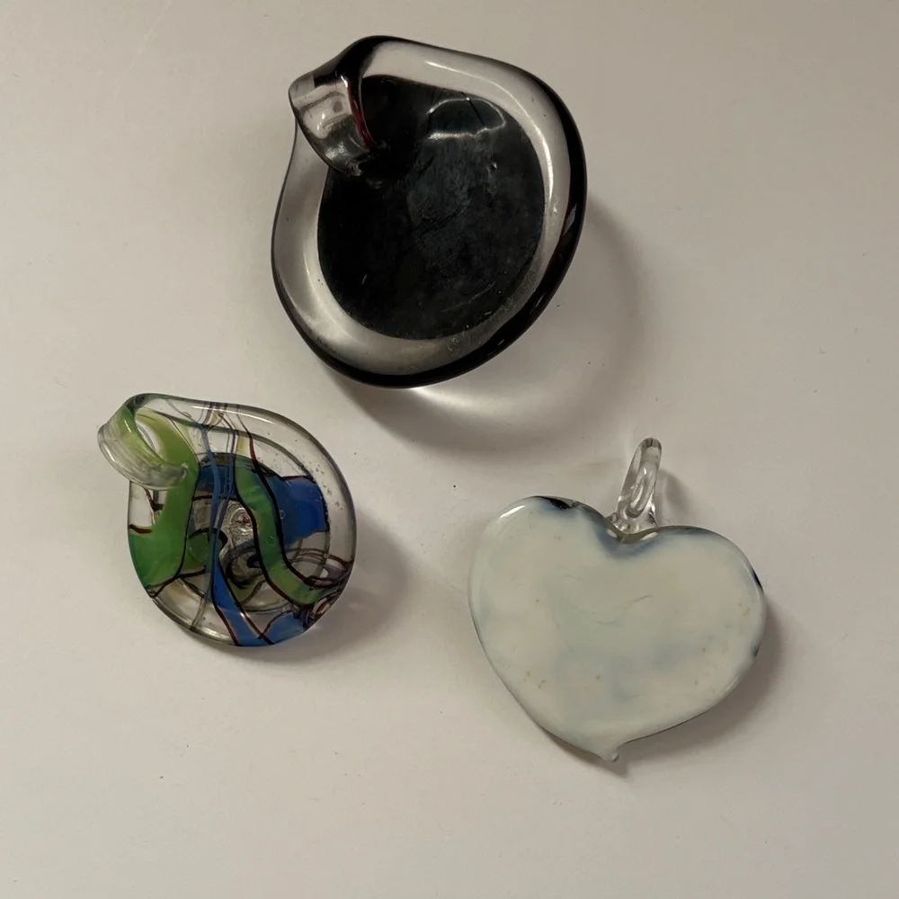 Handmade Glass Pendant Lot - Multicolor Artistic Teardrops & Abstract Shapes - Picture 7 of 9